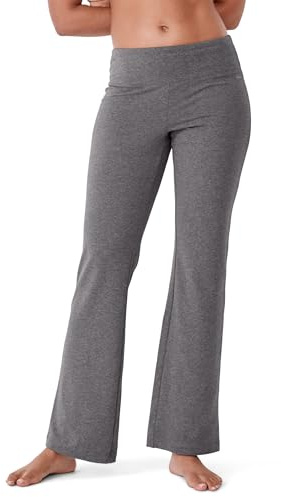 Jockey Women's Activewear Cotton Stretch Bootleg Pant, Charcoal, M