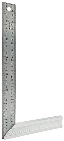 hedue® Schreinerwinkel mit Anschlag - Winkel Anschlagwinkel 45°, Tischlerwinkel, 90 Grad Winkel 400 x 40 x 1 mm