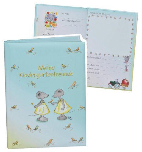 Meine Kindergarten Freunde Buch - Mäuse Tiere für Mädchen/Jungen - dick gebunden für Kindergartenfreunde Poesie A5 Hardcover - Freundebuch Poesiealbum Kinde