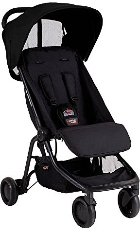 Mountain Buggy Nano Reise-Kinderwagen mit Nano-Wetter-Pack, Schwarz
