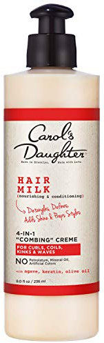 Carol’s Daughter Hair Milk 4 in 1 Combing Creme for Curls, Coils and Waves, with Agave and Olive Oil, Hair Detangler, Curl Cream, 8 fl oz
