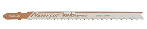 kwb Stichsägeblätter für Holz aus flexiblem HCS-Stahl mit U-Schaft, Einstichzahn, optimaler Sägemehltransport, langanhaltende Schärfe, polierte Oberfläche