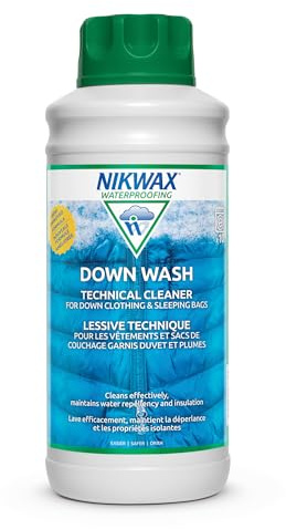 Nikwax Down Wash, 1L, Detergent for down jackets and sleeping bags, outdoor apparel, clean, care, protect