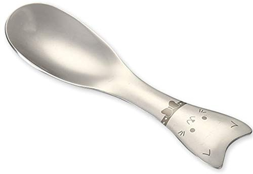 Aisoway Short Handle Spoon Cat Pattern Decor Teaspoon Stainless Steel Coffee Scoop for Tea Sugar Ice Cream Stirring Cooking
