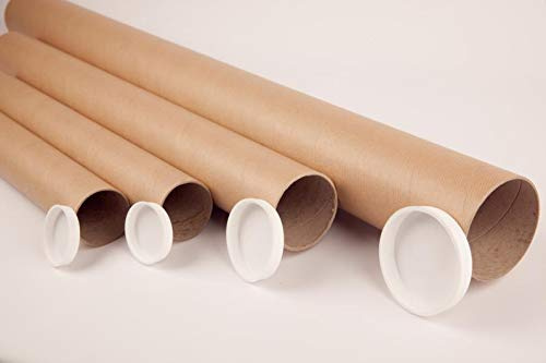 Realpack Versandrolle, hochwertig, stabile Pappe, Kunststoff-Endkappen, 7,6 cm, 450 mm, ideal zum Schützen Ihrer Ware A3 braun