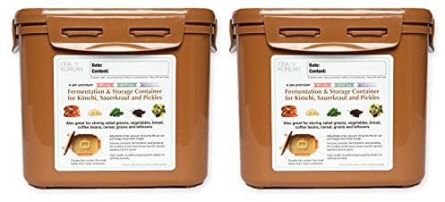 Authentic Crazy Korean Cooking Kimchi Container 0.9 Gal (3.4L) 2 PACK