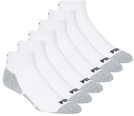 PUMA herrstrumpor (förpackning med 6), Vit/grå detalj, M