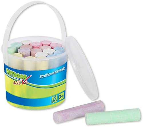 Outdoor Active Street Chalk in Bucket - Pack of 20