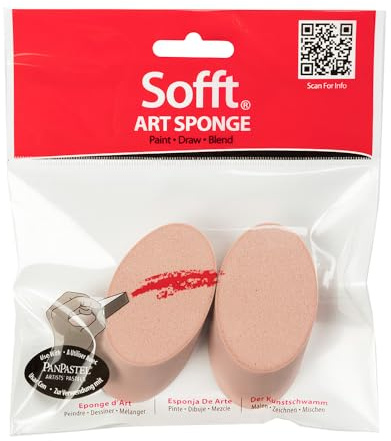 Sofft Artist Tools by GOLDEN, Round Angle Slice Sponges, Pack of 2, Professional Artist Pastels