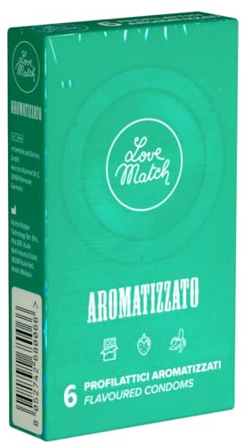 LoveMatch «Aromatizzato» 6 bunte, aromatisierte Kondome aus Italien