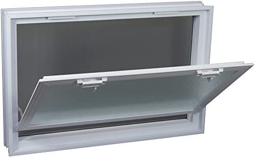 Fuchs Design Fenêtre d'aération (579x387x80 mm) Blanc au lieu de 6 briques de verre au format 19x19x8 cm - avec moustiquaire