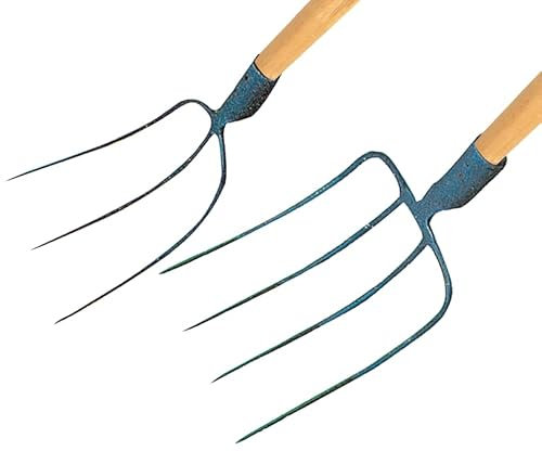 Forca 4 denti per fieno o letame con manico in legno â€“ Papillon