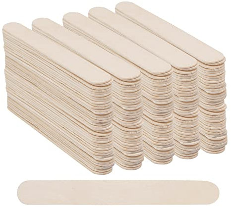 Belle Vous Naturbelassene Eisstäbchen Holz zum Basteln (300 Stk) – L14,8 x B1,6 cm – Glattes Rührstäbchen Holz – Für Kunstprojekte, Waxing, Eis, Lolli Stiele, Basteln, Garten & Pflanzenbeschriftung