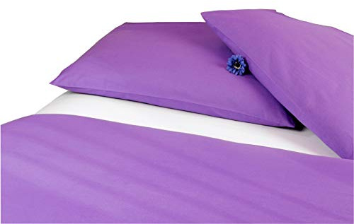 Carpe Sonno Eleganter Mako-Satin Bettbezug in der Übergröße 200 x 220 cm Lila Violett aus 100% Baumwolle für besten Schlafkomfort – Hotel Bettwäsche Set mit Kopfkissen-Bezügen