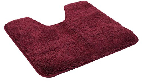Kinzler J-10002/13 hochwertige Mikrofaser Badematte Uni mit Ausschnitt 50x55 cm, flusenfrei, pflegeleicht, Bordeaux
