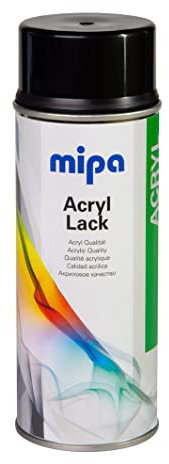 MIPA Lack Spray RAL 9005 Schwarz seidenmatt 400g - Hochwertiger Acryl-Lack für kratzfeste, Lackierungen