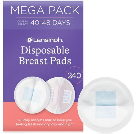 Lansinoh Breast Pads Disposable & Absorbent Individually Wrapped - 240 Pack