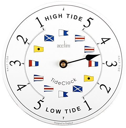 Acctim Ryde Tidal Wall Clock High & Low Tide White 20cm