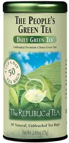 The Republic of Tea - The Peoples Green Tea, 50 Tea Bags, Tin | Gourmet Tea | Caffeinated