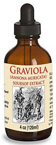 Organic Graviola Liquid Soursop Extract 4 oz Wildcrafted Tincture (Annona Muricata) : Immune System Booster (4oz)