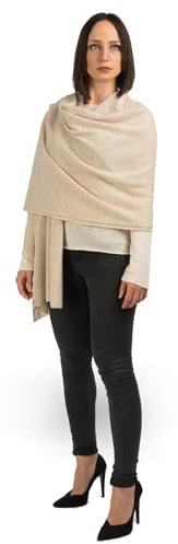 Dalle Piane Cashmere - Stola aus 100% Kaschmir - Made in Italy - für Frau, Farbe: Beige, Einheitsgröße