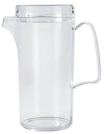 Saftkanne mit Deckel, 600 ml, transparent - Wasserkanne Milchkanne Getränkekanne
