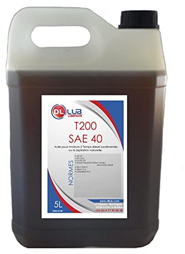 DLLUB - HUILE MOTEUR 2 TEMPS DETROIT Diesel T200SAE40-5 litres