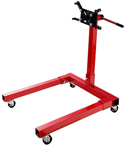 Arebos Soporte del Motor | Soporte de la Caja de Cambios | Soporte de Montaje | Motor 570 kg | 360° Giratorio | Rojo | Robusto | con rodamiento de Bolas