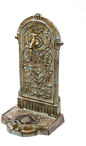 aubaho Fontaine Murale sur Pied - Fer - Style Antique - Vert - 11 kg/64 cm