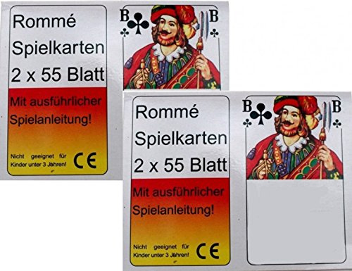 Gravidus Kartenset 4er Set 55 Blatt für Rommé Canasta Skat Kartenspiel– Französisches Blatt & Hochwertige Qualität