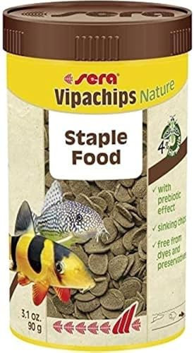 sera Vipachips Nature 250 ml | Hauptfutter mit 4% Insektenmehl | Schnell sinkende Chips für alle bodenfressende Fische | Ohne Farb- & Konservierungsstoffe | Ressourcenschonend & naturnahe Ernährung