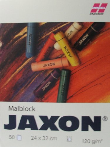 Jaxon Honsell 47490 - JAXON Malblock, 24 x 32 cm, 50 Blatt, 120 g/m², reinweiß, säurefrei, licht- und alterungsbeständig, für Öl- und Pastellkreiden, Blei-, Farb-, Aquarellstifte und Wachsmalkreiden