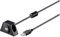Goobay 93351 Cavo Prolunga USB Tipo A 2.0 con Supporto con Supporto di Montaggio, Nero, 2 m Lunghezza del Cavo