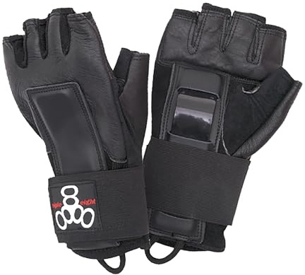 Triple Eight Hired Hands Skateboarding Wrist Guard Gloves, Small , Black