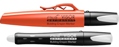 Pica VISOR Permanent-Marker Weiß 990/52 I Wasserfest und nachfüllbar | Extrem robust I trocknet nie aus I mit Halteclip I hält sehr lange I für professionelle Anwender I Mine Ø10 mm I Länge 85 mm
