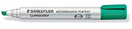 Staedtler Lumocolor Green Chisel Tip Whiteboard Board Markers (10 Pack) Glass Porcelain Dry Wipe Fast Dry Safe 351