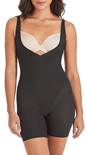 Maidenform Women's Take Inches Off - Unitard Bodysuit, Black (Black), XL