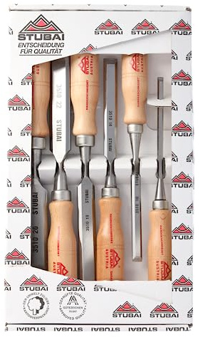 Stubai 351106 Serie Scalpelli, Manico in Legno, 6 Pezzi