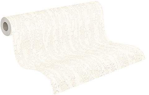 A.S. Création Strukturprofiltapete Struktura Unitapete einfarbig 10,05 m x 0,53 m weiß creme 240927 2409-27