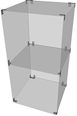 Dila GmbH Glassteckvitrine mit Rückwand 40 x 40 cm Ladeneinrichtung Glas Ladenbau NEU