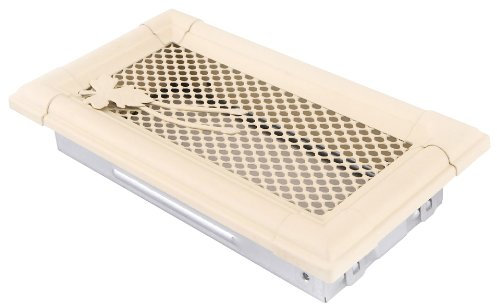 Grille d'aération pour air chaud et froid - Grille décorative pour cheminée - Ivoire - 10 x 20 cm - Avec cadre