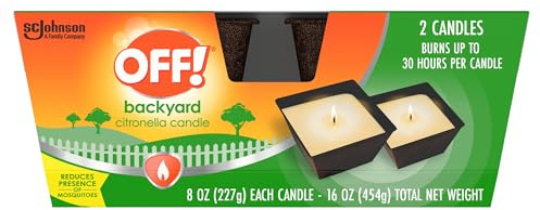 OFF! Backyard Citronella Scented Candle, Ambiance Enhancing Centerpiece, Burns for up to 25 Hours, 16 oz ( Pack of 2)