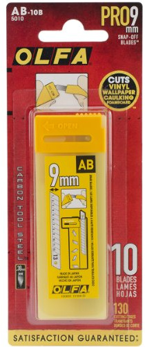 OLFA 9mm Heavy Duty Ultra Sharp Snap-Off Black Blade, 100 Pack (LBB/CP-100)