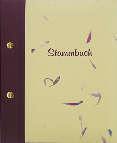 Stammbuch IRIS, weinrot/Creme, handgeschöpftes Naturpapier, modernes Design, Format A5+ (605027)