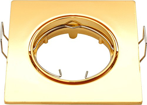 LED- und Halogen- Einbaurahmen schwenkbar Gold Optik inkl. GU10 Fassung, passt auch für MR16 (GU5,3)