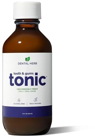 Tooth & Gums Tonic – Truly Natural Oral Rinse, Plant-Based, Alcohol-Free, Fluoride-Free, Herbal Extracts & Essential Oils, Fresh Breath & Daily Gum Care, 18 fl oz – Dental Herb Company