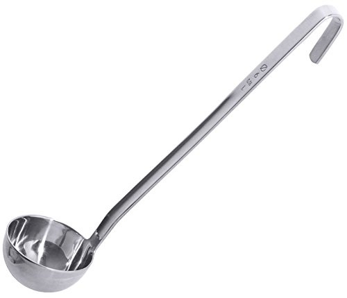 Schöpfkelle, fugenlos, aus Edelstahl 18/10, matt poliert, Maßstempelung auf Stiel mit Ø und Volumenangabe, schwere Qualität, viele Varianten | ERK (A6 - Ø dia. 10 cm)