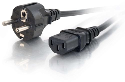 C2G Câble d'alimentation de 10M (IEC320C13 à CEE 7/7 Schuko) 30 pi Convient pour PC, Moniteurs, Appareils électroménagers. Cordon d'alimentation, Noir