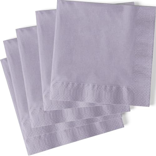 Unique Party Supplies 31363 Papierservietten - 16,5 cm - Lavendelfarben - Packung mit 50 Stück