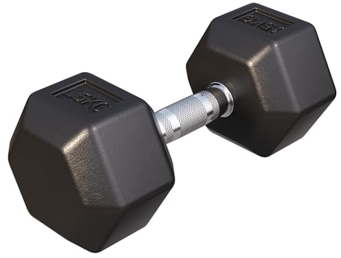 GORILLA SPORTS® Hexagon Kurzhanteln 2–50 kg, gummiert, mit oder ohne Ablage | Schwarze sechseckige Hanteln aus Gusseisen mit gerändeltem Chromgriff, rutschsicher und rollfest; Dumbbell, Krafttraining